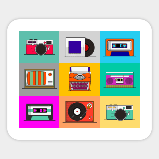 Pop art retro tech Sticker